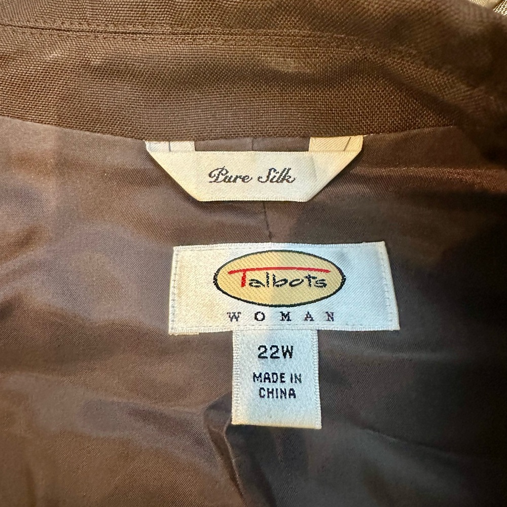 Talbots Brown Silk Jacket - image 2